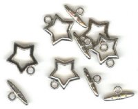 5 17mm Nickel Plated Star Toggle Clasps